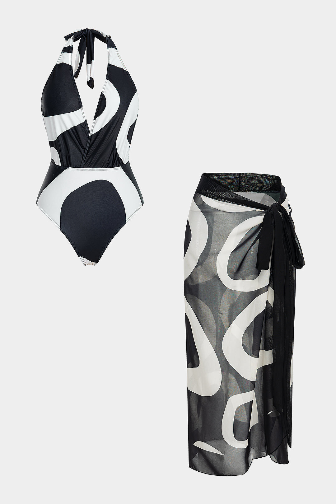 Noir Wave Mayo ve Pareo Set