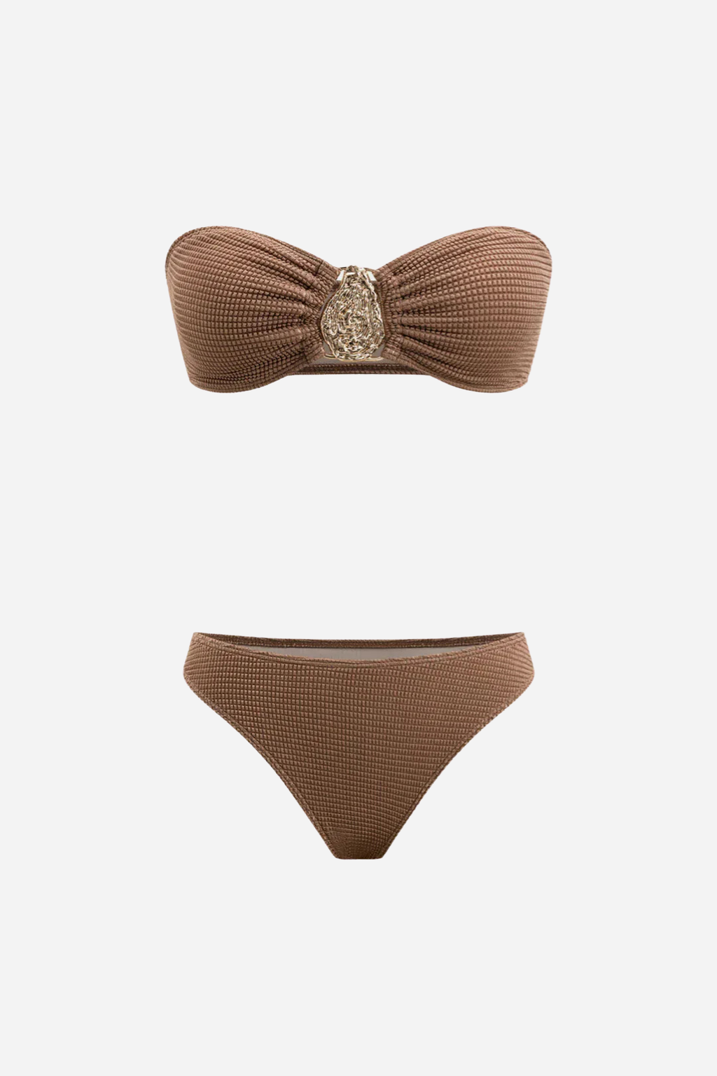 Gold Brown Bikini ve Pareo Set