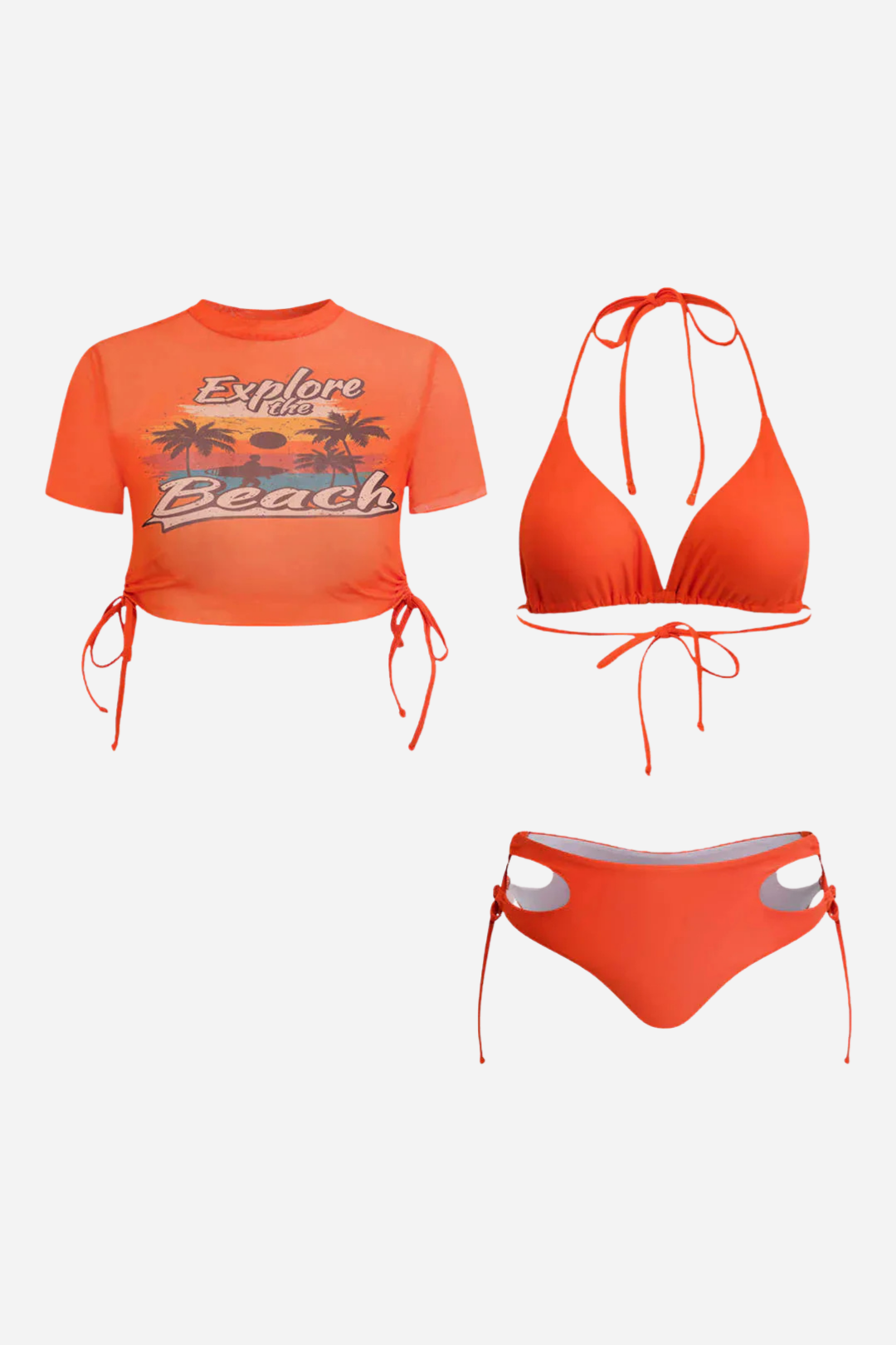 Beach Bikini ve Crop Seti