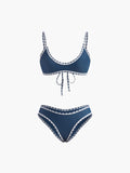 Contrast Knot Bikini Set