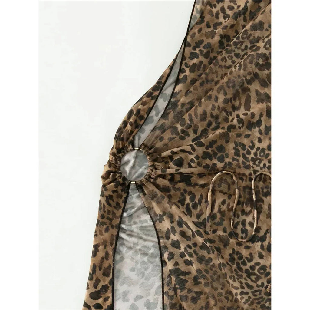 Leopar Bikini ve Pareo Set